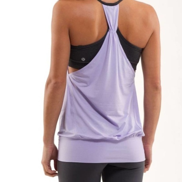 Lululemon No Limit Tank Top 4 Classic Sport Grey Lolo Purple Layered‎ - Picture 8 of 8